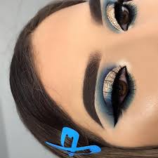 Colourpop Cosmetics On Instagram Blue And Gold Obsessed With This Look Nofilter Matte Concealer In Ligh Gold Eye Makeup Blue Eye Makeup Blue Makeup