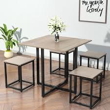 Include table 42 round with 4 tapered legs. Walmart For 5 Piece Dining Room Table Chair Set Square Board Steel Space Saving With Stools Industrial For Kitchen Living Room Bar Restaurant Oak Black Accuweather Shop