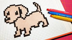 Pixel Art Hecho A Mano Como Dibujar Un Perrito Dibujos En Cuadricula Cuadricula Para Dibujar Perritos Para Dibujar