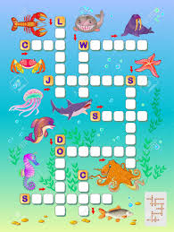 The spruce / nusha ashjaee crossword puzzles haven't been around for long; Crossword Puzzle Game For Kids With Sea Animals Educational Page For Children To Study English Language And Words Printable Worksheet For Kids Textbook Back To School Vector Cartoon Image Royalty Free Cliparts