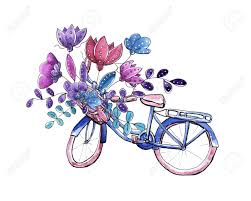 Check spelling or type a new query. Watercolor Bicycle With Floral Bouquet In Basket Bright Colors Stock Photo Picture And Royalty Free Image Image 123691175
