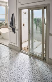 Polished marble floor and wall tile can be installed on a shower floor and is marginally skid resistant. Bianco Dolomite Dotty Polished Geometric Tiles Glass Mosaics