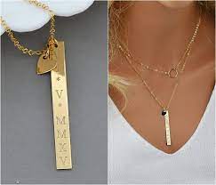 Roman Numeral Bar Necklace Custom Engraved Necklace Bar Bar Etsy Bar Necklace Custom Engraved Necklace Roman Numeral Bar Necklace