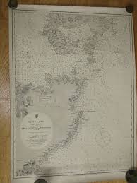 Original Antique British Admiralty Sea Chart Scotland East
