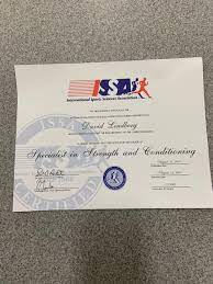 The international sports sciences association is an organization that operates as a teaching institution and certification agency for fitness find out everything there's to know about (issa) international sports sciences association. Dml Sports Fitness Nutrition On Twitter Today I Am Extremely Proud Of Myself Because Today My Strength And Conditioning Specialist Certification Arrived In The Mail David M Lindberg National Academy Of Sports