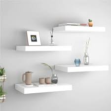 They are super good looking, functional and diy friendly. Floating Wall Shelves 4 Pcs White 40x23x3 8 Cm Mdf