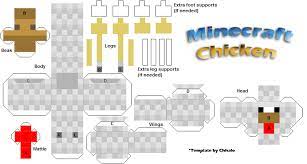 Papercraft Chicken Minecraft Crafts Minecraft Printables Minecraft