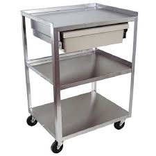 3 shelf stainless steel carts with drawers