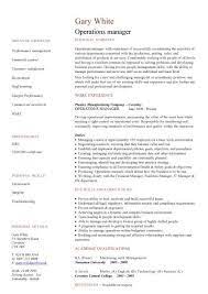Professional sales cv template resume executive business free finance spreadsheet excel. Operations Manager Cv Sample