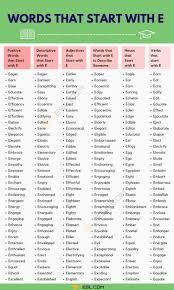 Hello everyonewelcome back to my channelin this video we will learn about 26 words starting with letter ethanks for . Words That Start With E 1700 E Words Common Words Starting With E 7esl