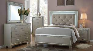 An idea of the scandinavian and retro elements. Elements International Platinum Bedroom Collection