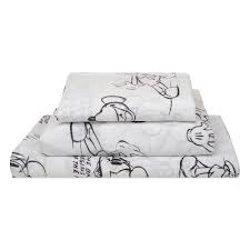 This full sized bed set includes a pillow sham, and coordinating sheet. Mickey Mouse Sketch Art Sheet Set Twin Full Queen Shopdisney