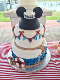 Bizcocho De Mickey Mouse Mickey Mouse Nautical Birthday Cake Mickey First Birthday Sailor Birthday Mickey Birthday Party