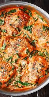 Chicken Thighs With Creamy Tomato Basil Spinach Sauce Great Idea For A Quick Weeknight Meal Boneless Skinless Chi In 2020 Poultry Recipes Recipes Cooking Recipes