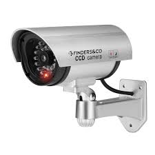 Amazon Com Dummy Security Camera Outdoor Fake Camera Cctv Surveillance System With Realistic Red Flashing Lights And Warning Sticker 1 Silver Camera Photo