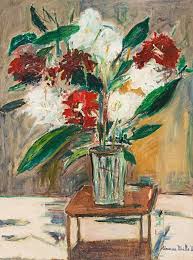 Vase De Fleurs Sur Une Table 1950 Maurice Utrillo 1883 1955 Oil On Board Source Art Painting Vintage Artwork