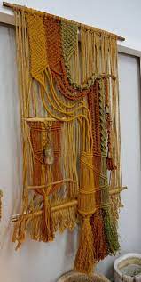 Large 1960s Macrame Fiber Art From A Unique Collection Of Antique And Modern Tapestries At Https W Weaving Loom Projects Macrame Wall Art Wall Tapestry Diy