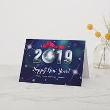 Happy New Year 2019 Custom Holiday Card New Year Card New Year Greeting Cards
