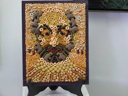 Jim Taliana A Self Portrait In Pasta And Crackers Pasta Art Macaroni Art Noodle Art