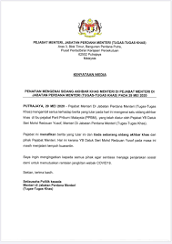 Pejabat perdana menteri, blok utama, bangunan perdana putra, pusat pentadbiran kerajaan persekutuan, 62502 putrajaya, malaysia tel : Bernama Tv Tiada Sidang Akhbar Khas Oleh Menteri Di Facebook