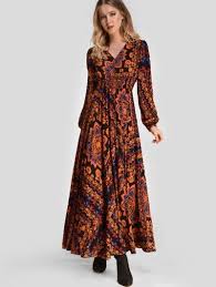 Zaful Long Sleeve Floral Maxi Boho Dress Maxi Dress Summer Casual Curvy Printed Elegant Maxidrees P White Floral Maxi Dress Boho Maxi Dress Trendy Maxi Dresses