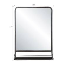 Mirrors come in endless variations for every design aesthetic and purpose. Large Metal Framed Mirror With Shelf Black On Sale Overstock 31261719