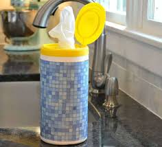 From there, grab two cups of water and three tablespoons of clorox. Diy Decorated Clorox Wipes Match Your Decor Organized 31