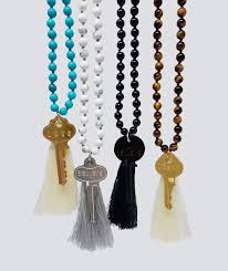 Cream Tassel For Turquoise Necklace The Giving Keys Beaded Necklace Diy Howlite Necklace Handmade Beaded Necklaces