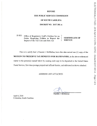 BEFORE THE PUBLIC SERVICE COMMISSION OF SOUTH CAROLINA Office of Regulatory  Staffs Petition for an Qt der Requirmg Utilities to