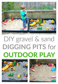 Diy Sand Box And Gravel Pit The Imagination Tree Outdoor Kids Play Area Kids Play Area Play Area Backyard