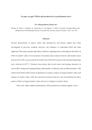 In der verordnung des landes fehle. Pdf No Pain No Gain Effort And Productivity In Professional Soccer
