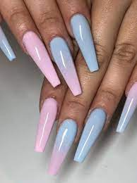 Modern Nails Nail Tips Purple Nails Pink Ombre Nails Royal Blue Nails Sculpted Coffin Nails Purple To Blue Ombre Nails Blue Nails Gorgeous Nails