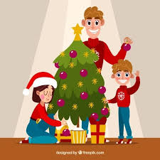Haz tarjetas animadas de amor y postales virtuales animadas con efectos y marcos divertidos y da una nueva vida a tus fotos. Familia Decorando Un Arbol De Navidad Ve Free Vector Freepik Freevector Fondo Navidad Arbol Navidad Arbol De Navidad Ilustracion De Navidad Navidad