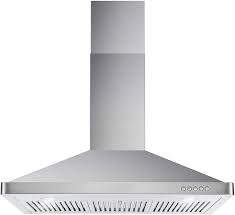 Kitchen chimney hangs from the ceiling above the cooking top/hob. Amazon Com Cosmo 63190 36 In Wall Mount Range Hood With Ductless Convertible Duct Kitchen Chimney Style Over Stove Vent 3 Speed Exhaust Fan Permanent Filters Led Lights In Stainless Steel Appliances