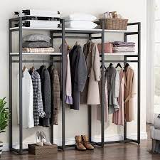 Closet organizers & garment racks. Buy Tribesigns Garment Rack 75 Inch Heavy Duty Freestanding Closet Organizer For Hanging Clothes Large Open Wardrobe Closet With Hanging Rods White Online In Indonesia B094n2nllh