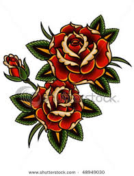 Double Rose Vintage Rose Tattoos Traditional Rose Tattoos Vintage Tattoo