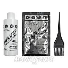 Speaking of instructions, we can't tell you exactly how to bleach your hair, as that will differ a bit from product to product. Flash Lightening Hair Bleach Kit 40 Volume Manic Panic Uk