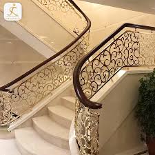Pinterest ea the worlds catalog of ideas staircase grill new design stainless steel stair railing in patparganj delhi intended for inspirations different stair railing designs wooden railing designs for stairs. Villa Artful Best Home Golden Stainless Stairs Railing Design Interior 304 316 Stainless Steel Handrail For Stairs Knk