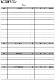 Sample Football Roster Template