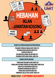 Pegawai perkhidmatan pendidikan siswazah gred dg41. Hebahan Iklan Jawatan Kosong Umt Tahun 2020 Assalamualaikum W B T Dan Salam Sejahtera Ybhg Prof Dato Tuan Puan Syarat Syarat Permohonan 1