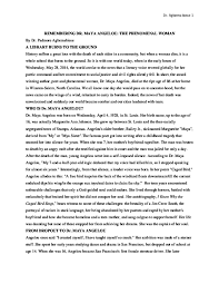 Check spelling or type a new query. Pdf Remembering Dr Maya Angelou The Phenomenal Woman Padmore Agbemabiese Academia Edu