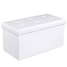 Songmics Coffre De Rangement Pouf De Rangement Gain De Place Pliable Blanc 76 X 38 X 38 Cm Lsf106 En 2020 Pouf Rangement Coffre De Rangement Rangement Gain De Place