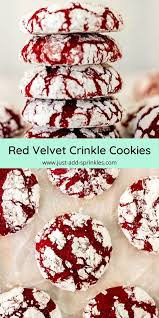 Red Velvet Crinkles Recipe Crinkle Cookies Recipe Red Velvet Crinkles Christmas Food Treats