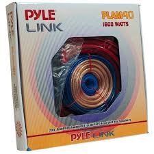 Pyle Plam40 Car Audio Cable Wiring Kit 20ft 8 Gauge Powered 1200 Watt Complete Amplifier Hookup For Battery Head Unit Stereo Speaker