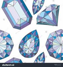 Various Colorful Diamond Crystals Vector Seamless Pattern Rainbow Jewelry Texture Background Diamond Drawing Crystal Drawing Jewel Drawing