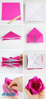 Origami Rose Aus Papier Falten Diy Anleitung Origami Fleur Rose En Papier Origami Simple