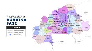 Map is showing burkina faso and the surrounding countries with international borders, provinces boundaries, the national capital, provinces capitals, major cities, main roads, railroads and airports. Burkina Faso Map Political The Maps Company