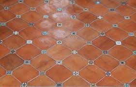 Image Result For Adobe Floor Tile With Cobalt Blue Accents Terracotta Tiles Tile Floor Mexican Tile Floor