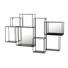 Etagere Murale Miroir En Metal Noir Elton Maisons Du Monde Miroir En Metal Noir Parement Mural Etagere Bibliotheque Murale