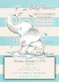 Elephant Baby Shower Invitation Boy Printable Digital File Personalized For You Stripes Background Baby Shower Invitations For Boys Elephant Baby Shower Invitations Baby Shower Invitations